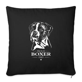 Boxer Dad Hund Hunde Hundesport Wilsigns - Sofakissenbezug 45 x 45 cm - Schwarz - Vorne