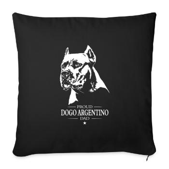 Dogue Argentino Papa Chien Chien Wilsigns - Housse de coussin décorative 45 x 45 cm - noir - Devant