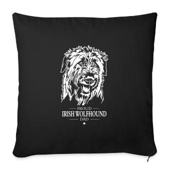 Irish Wolfhound Dad Dog Dog Wilsigns - Sofa pillowcase 17,3'' x 17,3'' (45 x 45 cm) - black - Front