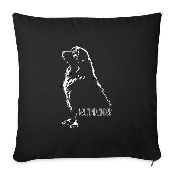 Newfoundland Silhouette Dog Dog Wilsigns - Sofa pillowcase 17,3'' x 17,3'' (45 x 45 cm) - black - Front