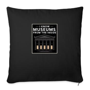 Funny Museum Staff Historian Archeology - Sofa pillowcase 17,3'' x 17,3'' (45 x 45 cm) - black - Front