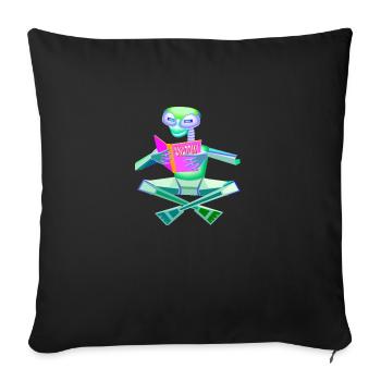 Robot extraterrestre étudiant l'anatomie - années 90 / an 2000 / futur - Housse de coussin décorative 45 x 45 cm - noir - Devant