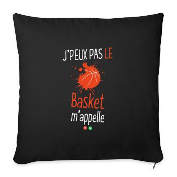 J'peux pas le basket m'appelle - Housse de coussin décorative 45 x 45 cm - noir - Devant