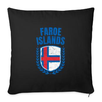 Faroe Islands - Sofa pillowcase 17,3'' x 17,3'' (45 x 45 cm) - black - Front