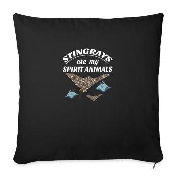 Ray manta ray stingray plate gill river - Sofa pillowcase 17,3'' x 17,3'' (45 x 45 cm) - black - Front