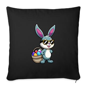 Happy Easter - Easter Bunny - Easter Egg - Gift - Sofa pillowcase 17,3'' x 17,3'' (45 x 45 cm) - black - Front