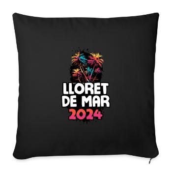 Lloret De Mar 2024 Holiday Trip Colorful - Sofa pillowcase 17,3'' x 17,3'' (45 x 45 cm) - black - Front