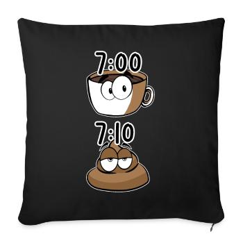 Caca de café le matin - Housse de coussin décorative 45 x 45 cm - noir - Devant