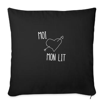 moi mon lit - Housse de coussin décorative 45 x 45 cm - noir - Devant