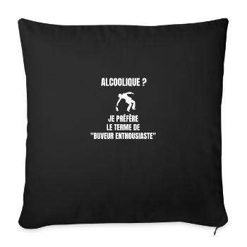 buveur enthousiaste - Housse de coussin décorative 45 x 45 cm - noir - Devant