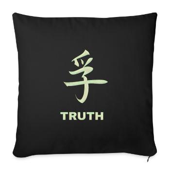 Characters Truth Chinese - Sofa pillowcase 17,3'' x 17,3'' (45 x 45 cm) - black - Front