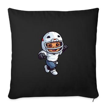 Touchdown Champion : le talent du football en action - Housse de coussin décorative 45 x 45 cm - noir - Devant