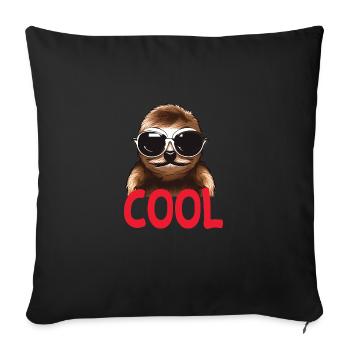 cooles Faultier - Cool sloth - Sofakissenbezug 45 x 45 cm - Schwarz - Vorne