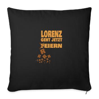 Jungeselle Lorenz - Sofakissenbezug 45 x 45 cm - Schwarz - Vorne