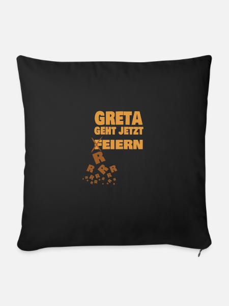 Vorname Greta - Sofakissenbezug 45 x 45 cm - Schwarz
