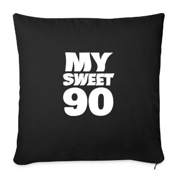 Age 90 - Sofa pillowcase 17,3'' x 17,3'' (45 x 45 cm) - black - Front