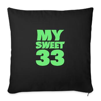 Sweet 33 - Sofa pillowcase 17,3'' x 17,3'' (45 x 45 cm) - black - Front