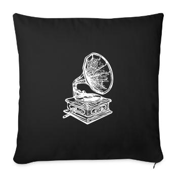 Grammophon zum auflegen von analogem Vinyl - Sofakissenbezug 45 x 45 cm - Schwarz - Vorne
