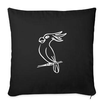Kakadu Fun Portrait Oiseau Dessin - Housse de coussin décorative 45 x 45 cm - noir - Devant