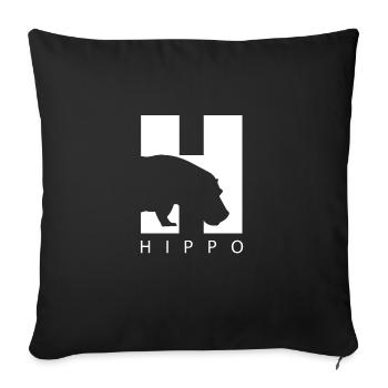 HIppo Silhouette Hippopotamus - Sofa pillowcase 17,3'' x 17,3'' (45 x 45 cm) - black - Front