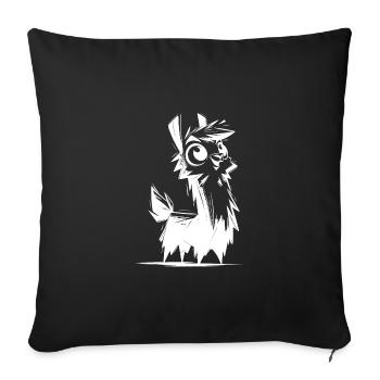 Cuddly Kids Bébé Lama Crayon Style De Croquis - Housse de coussin décorative 45 x 45 cm - noir - Devant