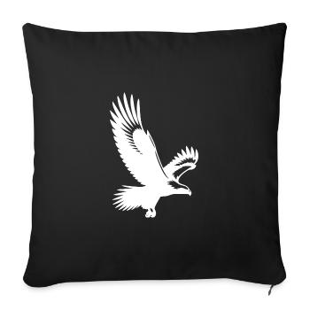 Pygargue à queue blanche avec d’énormes ailes tatouage oiseau - Housse de coussin décorative 45 x 45 cm - noir - Devant