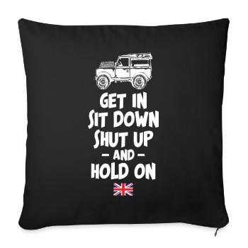 Hold On Landy Rover - Housse de coussin décorative 45 x 45 cm - noir - Devant