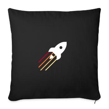 rocket - Sofa pillowcase 17,3'' x 17,3'' (45 x 45 cm) - black - Front