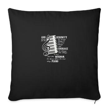 Prière de Sérénité Piano Piano Organiste - Housse de coussin décorative 45 x 45 cm - noir - Devant