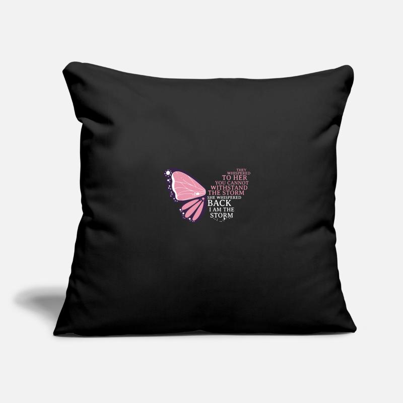 Citation de conception de papillon cool je suis la tempête Housse de coussin décorative 45 x 45 cm