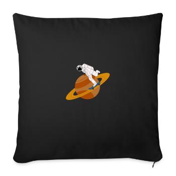 Astronaut Skateboard Saturn Ringe Weltall Geschenk - Sofakissenbezug 45 x 45 cm - Schwarz - Vorne