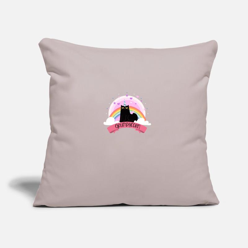 Grumpycorn Grumpy Licorne Chat Housse de coussin décorative 45 x 45 cm