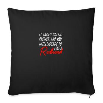 Kiss a Ginger Day Rotschopf Redhead Gingerlove - Sofakissenbezug 45 x 45 cm - Schwarz - Vorne