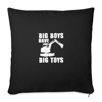 Pelleteuse Baggerfahrer Chantier - Housse de coussin décorative 45 x 45 cm - noir - Devant
