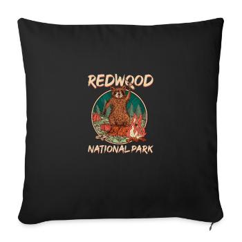 USA America National Park - Sofa pillowcase 17,3'' x 17,3'' (45 x 45 cm) - black - Front