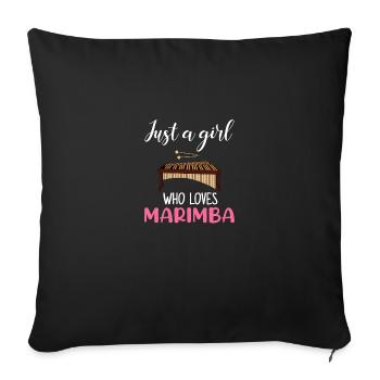 just a girl who love marimba, marimba - Sofakissenbezug 45 x 45 cm - Schwarz - Vorne
