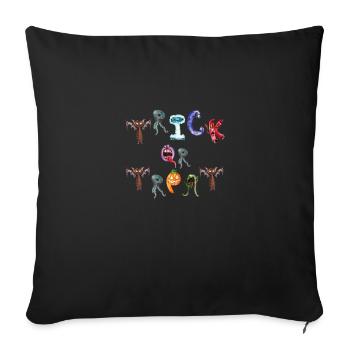 Doux ou aigre Halloween petit monstre - Housse de coussin décorative 45 x 45 cm - noir - Devant