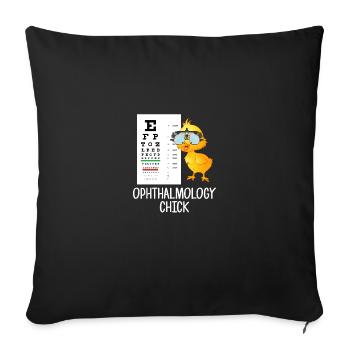 Ophthalmology chick, optician, Ophthalmology - Sofakissenbezug 45 x 45 cm - Schwarz - Vorne
