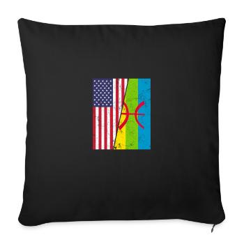 kabyle amazigh flag berber, africa kabyle - Sofakissenbezug 45 x 45 cm - Schwarz - Vorne