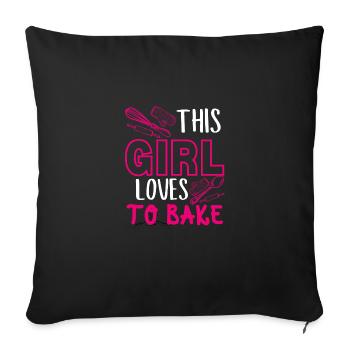 Cette fille adore les ustensiles de cuisine - Housse de coussin décorative 45 x 45 cm - noir - Devant