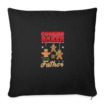 Cookies Baker Pater Cook Chef Citation de Noël - Housse de coussin décorative 45 x 45 cm - noir - Devant