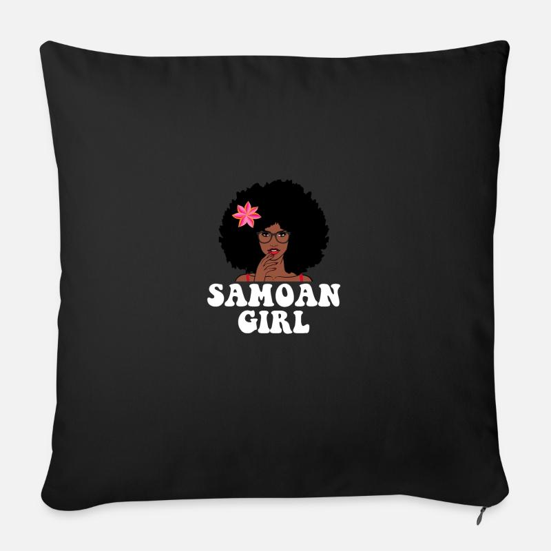 samoan girl, samoa - Sofakissenbezug 45 x 45 cm - Schwarz