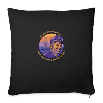 Les vieux marins ne meurent jamais - Housse de coussin décorative 45 x 45 cm - noir - Devant