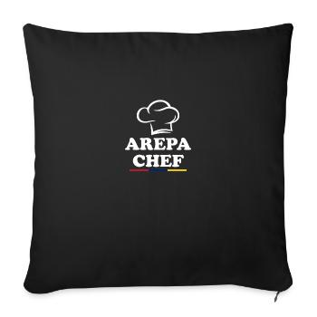 Arepas Chef, Arepa - Sofa pillowcase 17,3'' x 17,3'' (45 x 45 cm) - black - Front