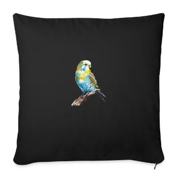 budgerigar parakeet, budgie - Sofa pillowcase 17,3'' x 17,3'' (45 x 45 cm) - black - Front