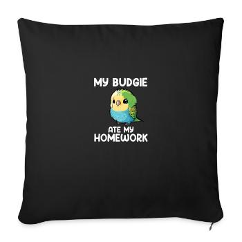 Perruche perruche, perruche - Housse de coussin décorative 45 x 45 cm - noir - Devant
