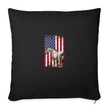 appaloosa equestrian horse - Sofakissenbezug 45 x 45 cm - Schwarz - Vorne