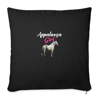 Cheval équestre Appaloosa - Housse de coussin décorative 45 x 45 cm - noir - Devant