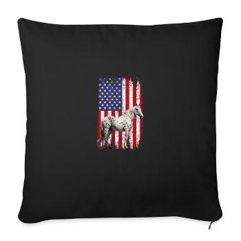 Cheval équestre Appaloosa - Housse de coussin décorative 45 x 45 cm - noir - Devant