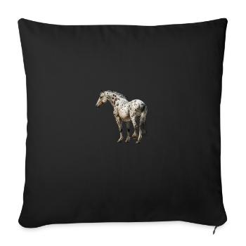 Cheval équestre Appaloosa - Housse de coussin décorative 45 x 45 cm - noir - Devant